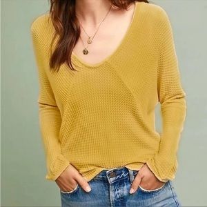 Anthropologie Thermal Waffle Knit Longsleeve
